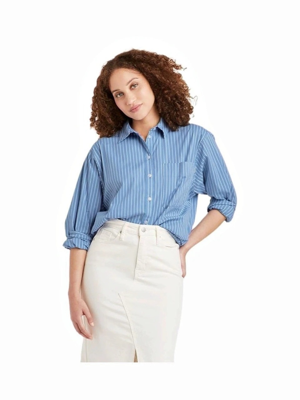 A New Day Woman's Striped Button Up Shirt
XS